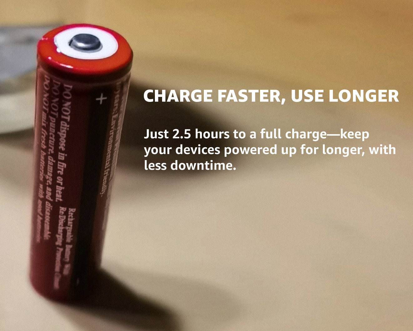 HEYVALUE Electronic Cigarette Battery, 3.7V Rechargeable, 2.5 Hours Charging Time