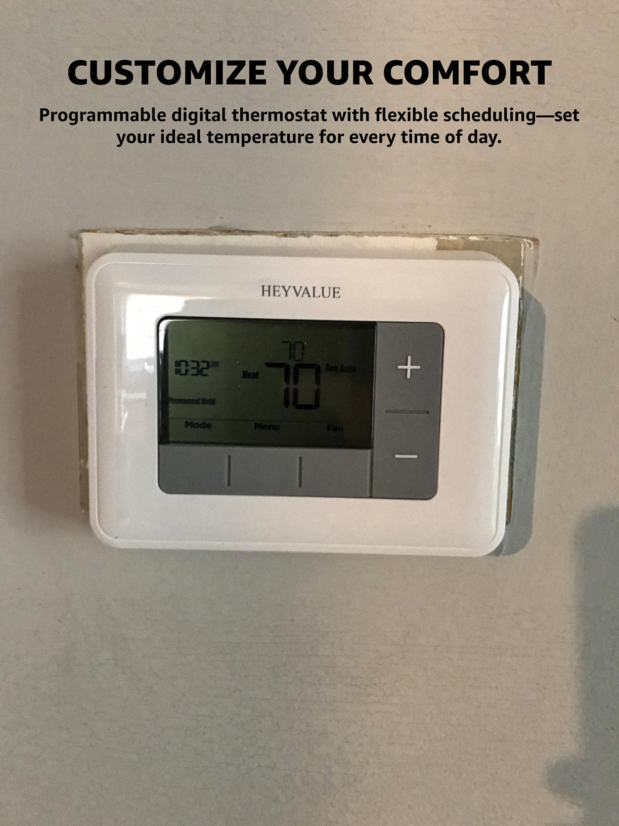 HEYVALUE Smart Thermostat, Wi-Fi,  Easy DIY Install
