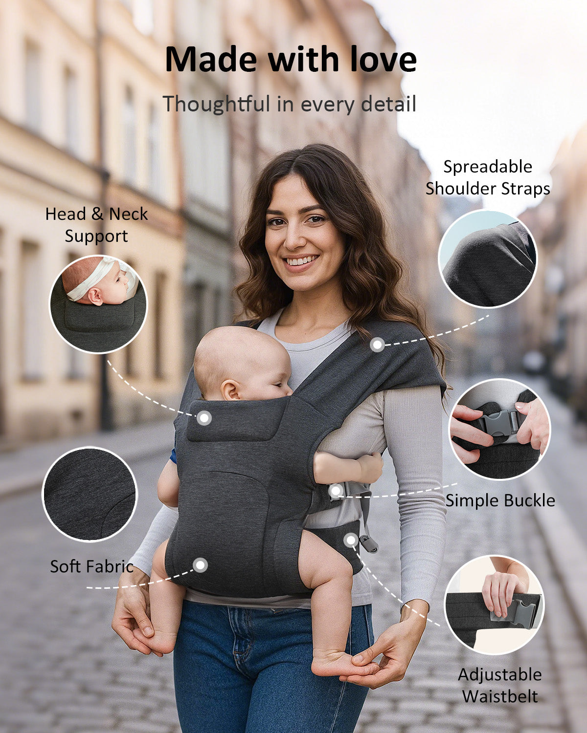 HEYVALUE Baby Carrier Newborn to Toddler(7-35lbs)