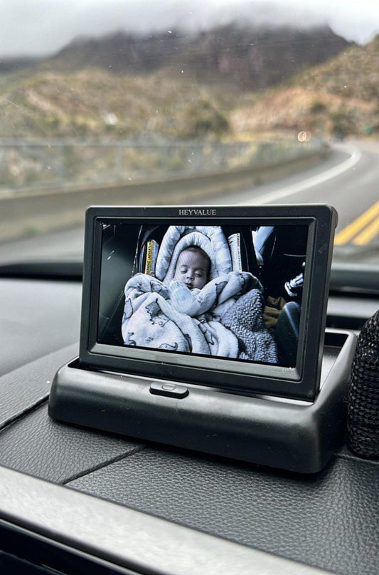 HEYVALUE Dual Car Camera Baby Monitor, 7" 1080P AHD Car Camera for 2kids, Backseat Mirror for Baby Rear Facing with Infrared Night Vision, Easily Observe Baby's Every Move