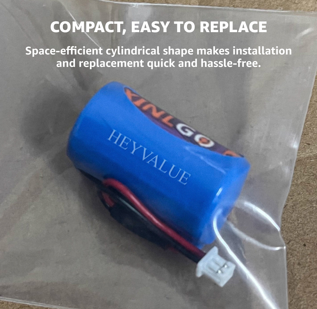 HEYVALUE 3.7V Galvanic Rechargeable Battery Pack, 2.5 Amp, 2.4x1.0x1.5 Inches, for Emergency Backup and Portable Electronics, Model Gb-37