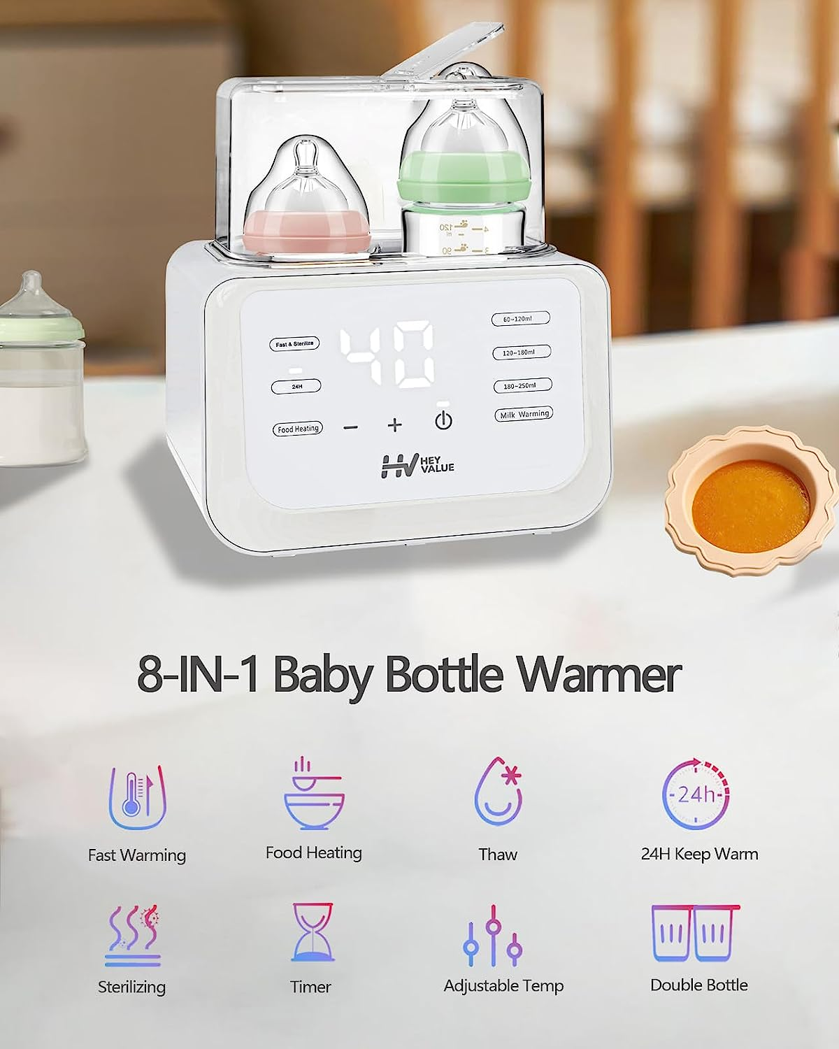8-in-1 Fast Baby Bottle Warmer
