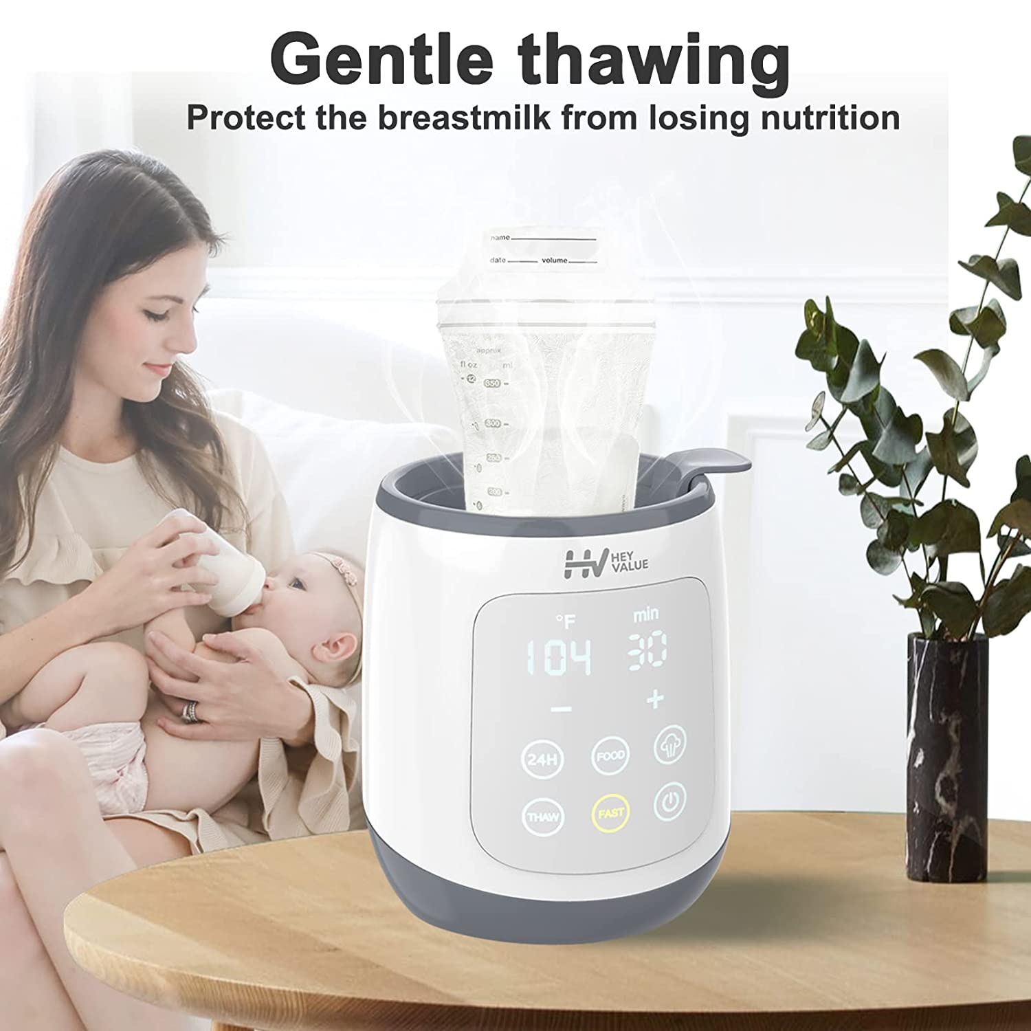  Water Warmer, HEYVALUE Baby Bottle Warmer, Formula Maker with  Night Light, 4 Temperature Control & 72H Keep Warm, Detachable Tank,  Instantly Dispenses Warm Water, Feed Baby More Easier and Healthier 
